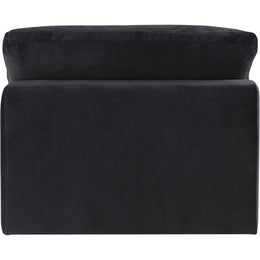 Meridian Comfy Black Velvet Modular Armless Chair