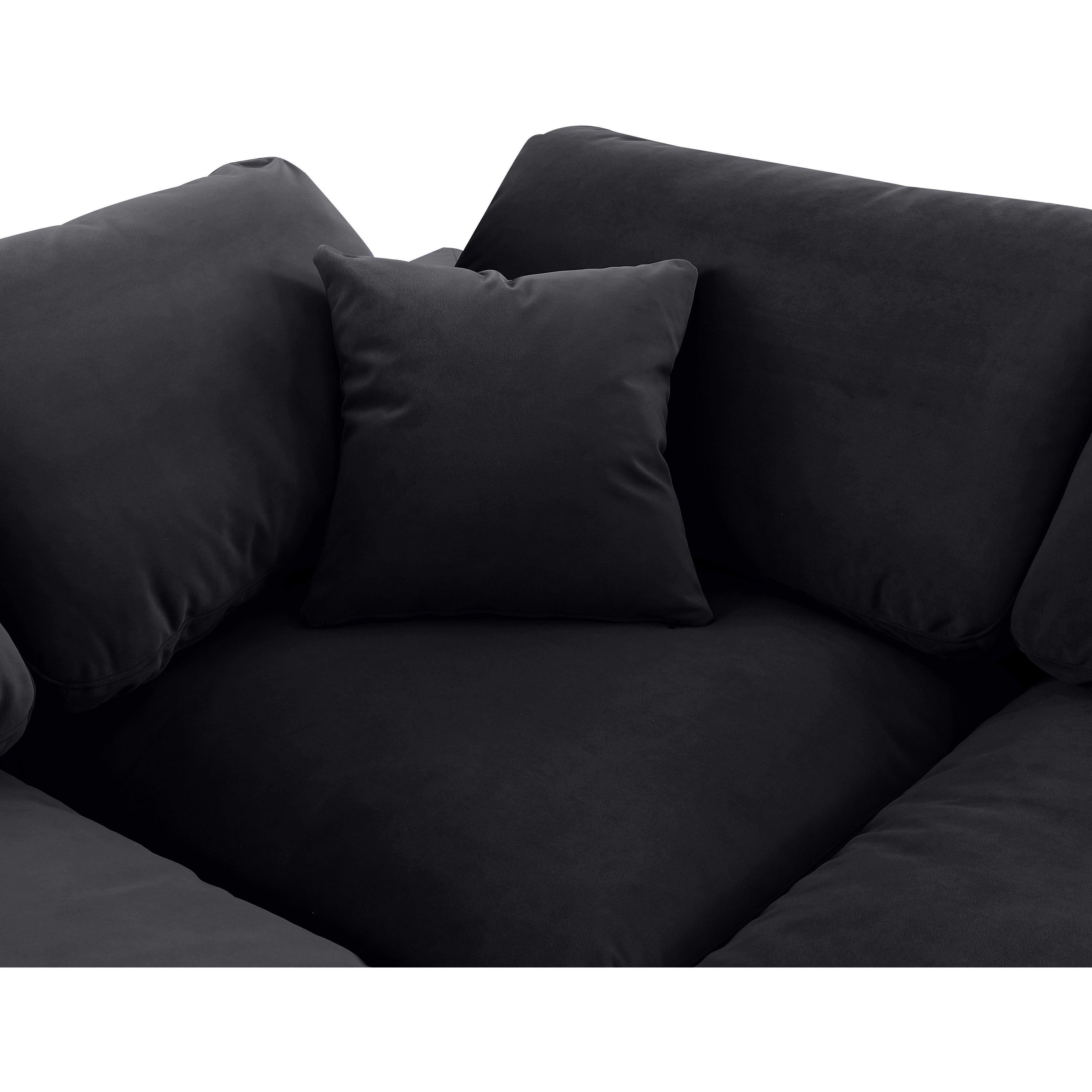 Meridian Comfy Black Velvet Modular Corner Chair