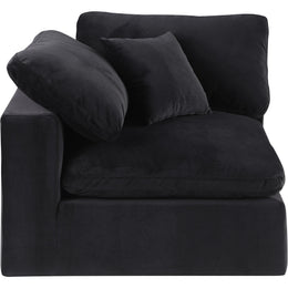 Meridian Comfy Black Velvet Modular Corner Chair