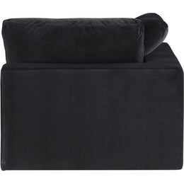 Meridian Comfy Black Velvet Modular Corner Chair