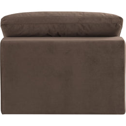 Meridian Comfy Brown Velvet Modular Armless Chair