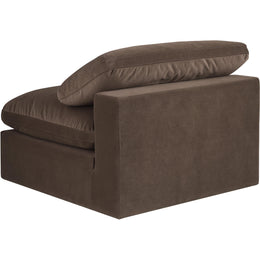 Meridian Comfy Brown Velvet Modular Armless Chair