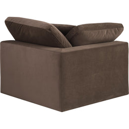Meridian Comfy Brown Velvet Modular Corner Chair