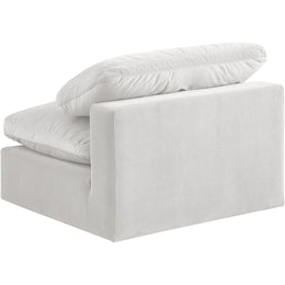 Meridian Comfy Cream Velvet Modular Armless Chair