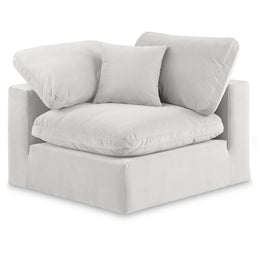 Meridian Comfy Cream Velvet Modular Corner Chair