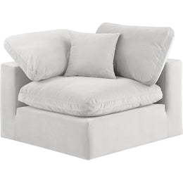 Meridian Comfy Cream Velvet Modular Corner Chair