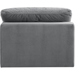 Meridian Comfy Grey Velvet Modular Armless Chair