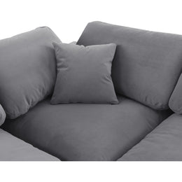 Meridian Comfy Grey Velvet Modular Corner Chair