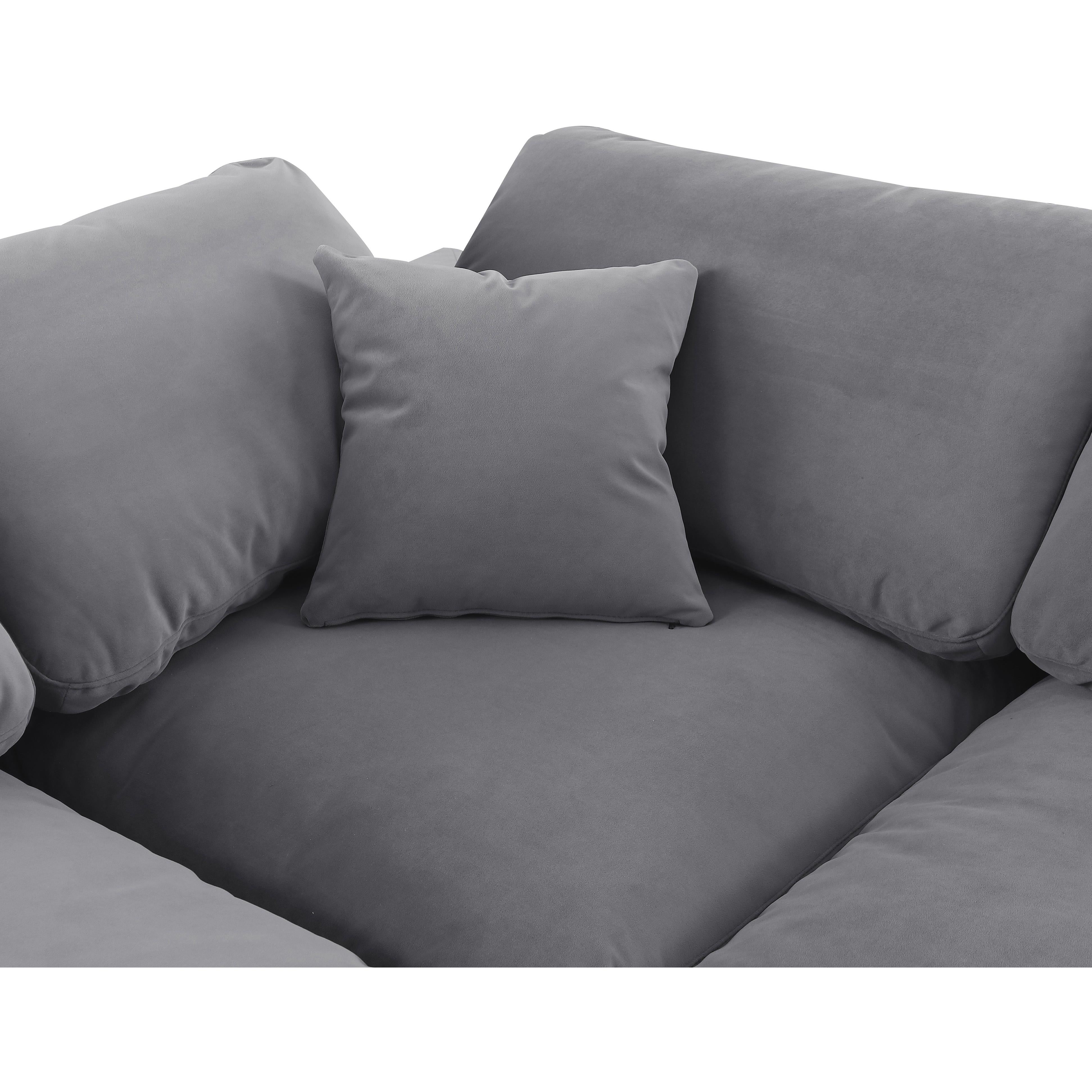 Meridian Comfy Grey Velvet Modular Corner Chair