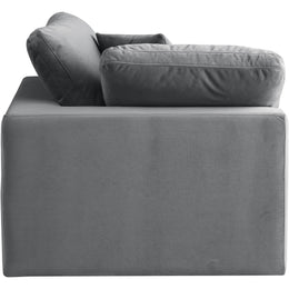 Meridian Comfy Grey Velvet Modular Corner Chair