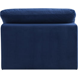 Meridian Comfy Navy Velvet Modular Armless Chair