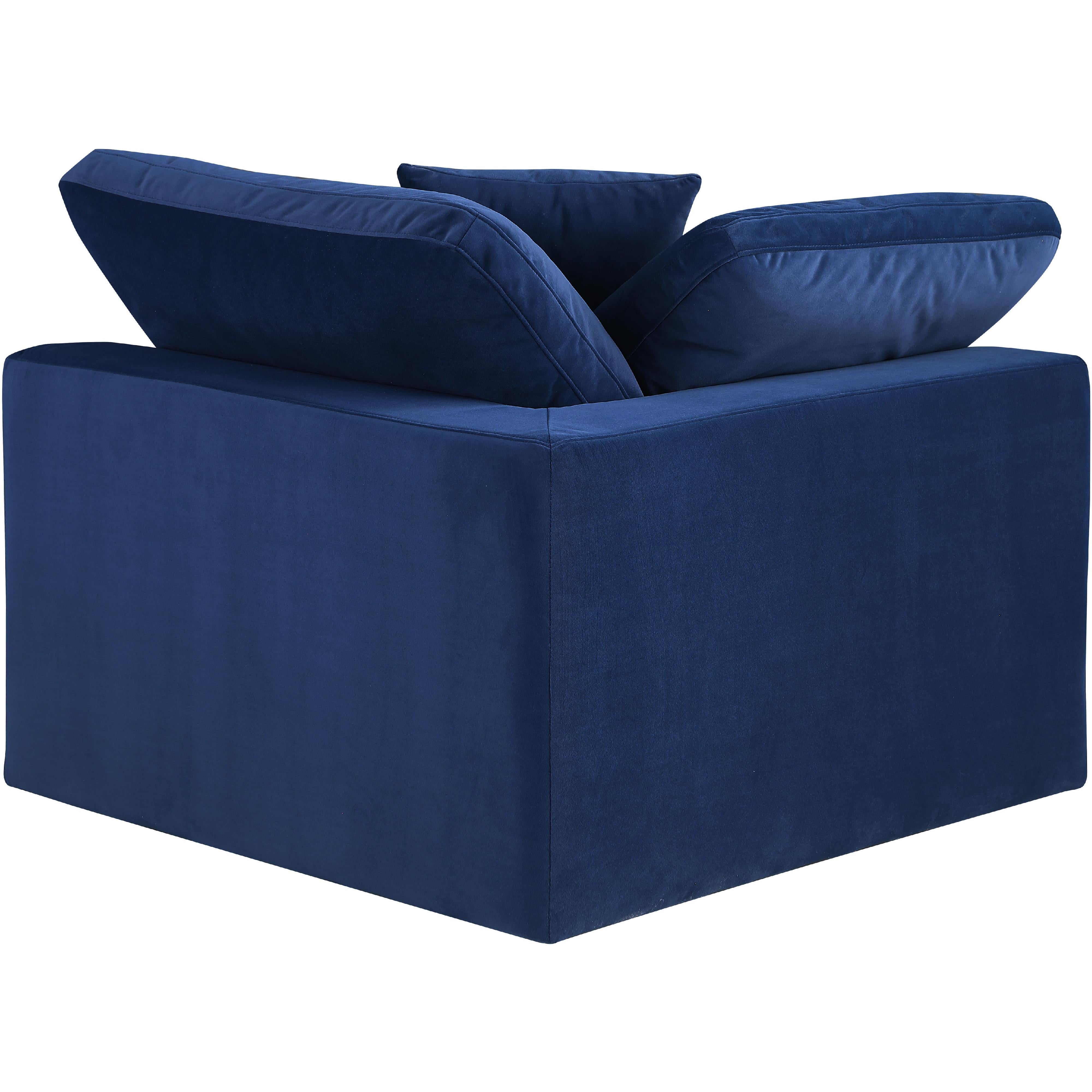 Meridian Comfy Navy Velvet Modular Corner Chair