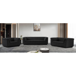 Meridian Cascade Black Boucle Fabric Chair