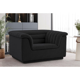 Meridian Cascade Black Boucle Fabric Chair