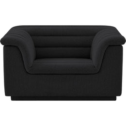 Meridian Cascade Black Boucle Fabric Chair