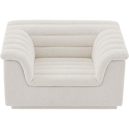 Meridian Cascade Cream Boucle Fabric Chair