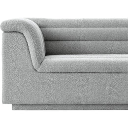 Meridian Cascade Grey Boucle Fabric Chair