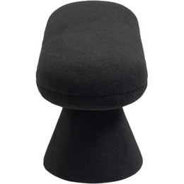 Meridian Drum Black Faux Shearling Teddy Fabric Bench