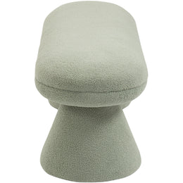 Meridian Drum Mint Faux Shearling Teddy Fabric Bench