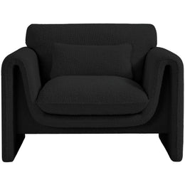 Meridian Stylus Black Boucle Fabric Chair