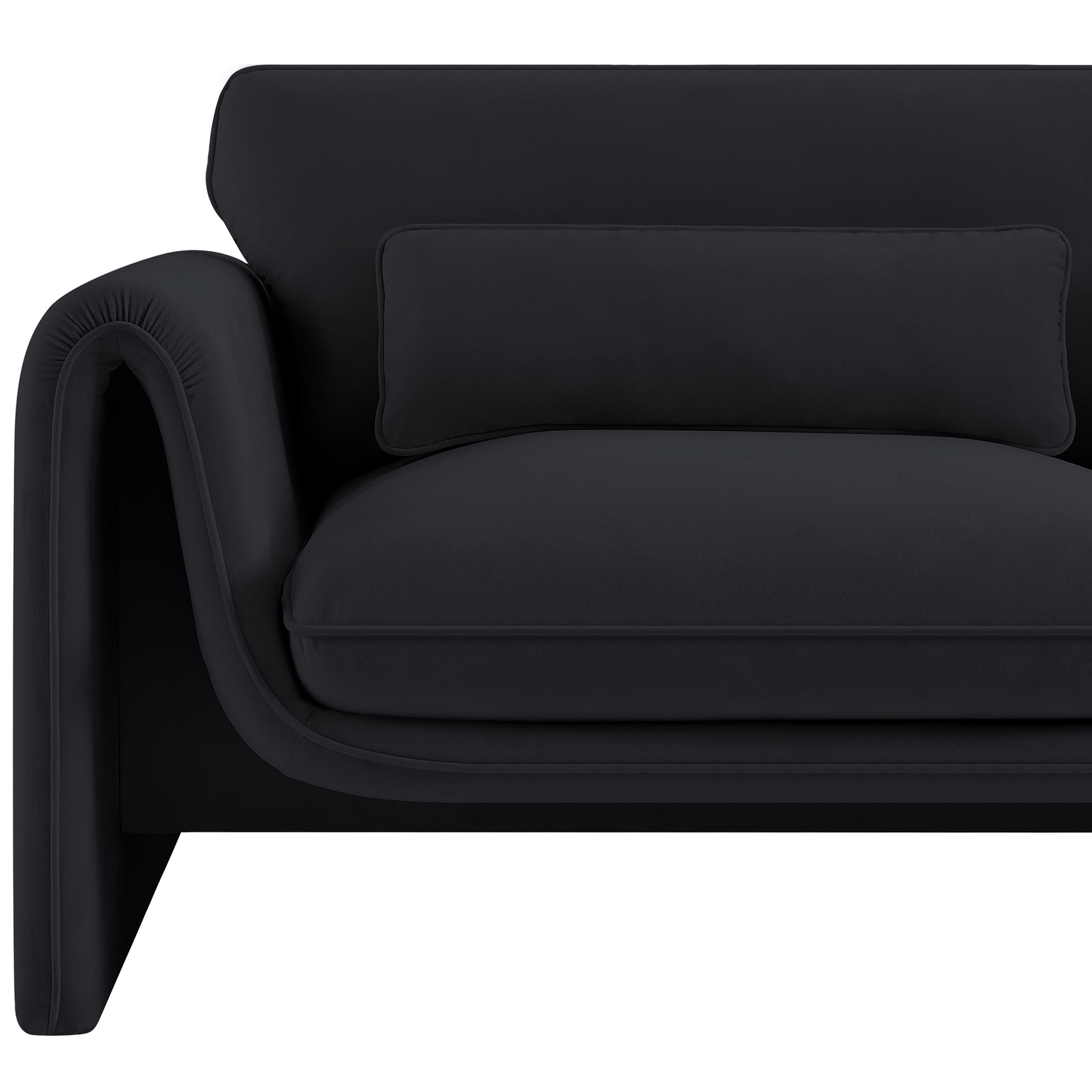 Meridian Sloan Black Velvet Fabric Chair