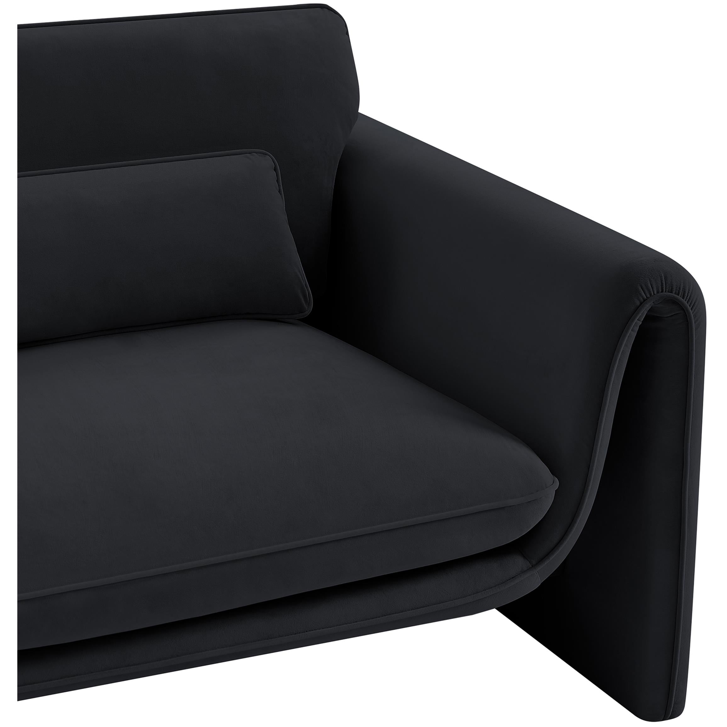 Meridian Sloan Black Velvet Fabric Chair