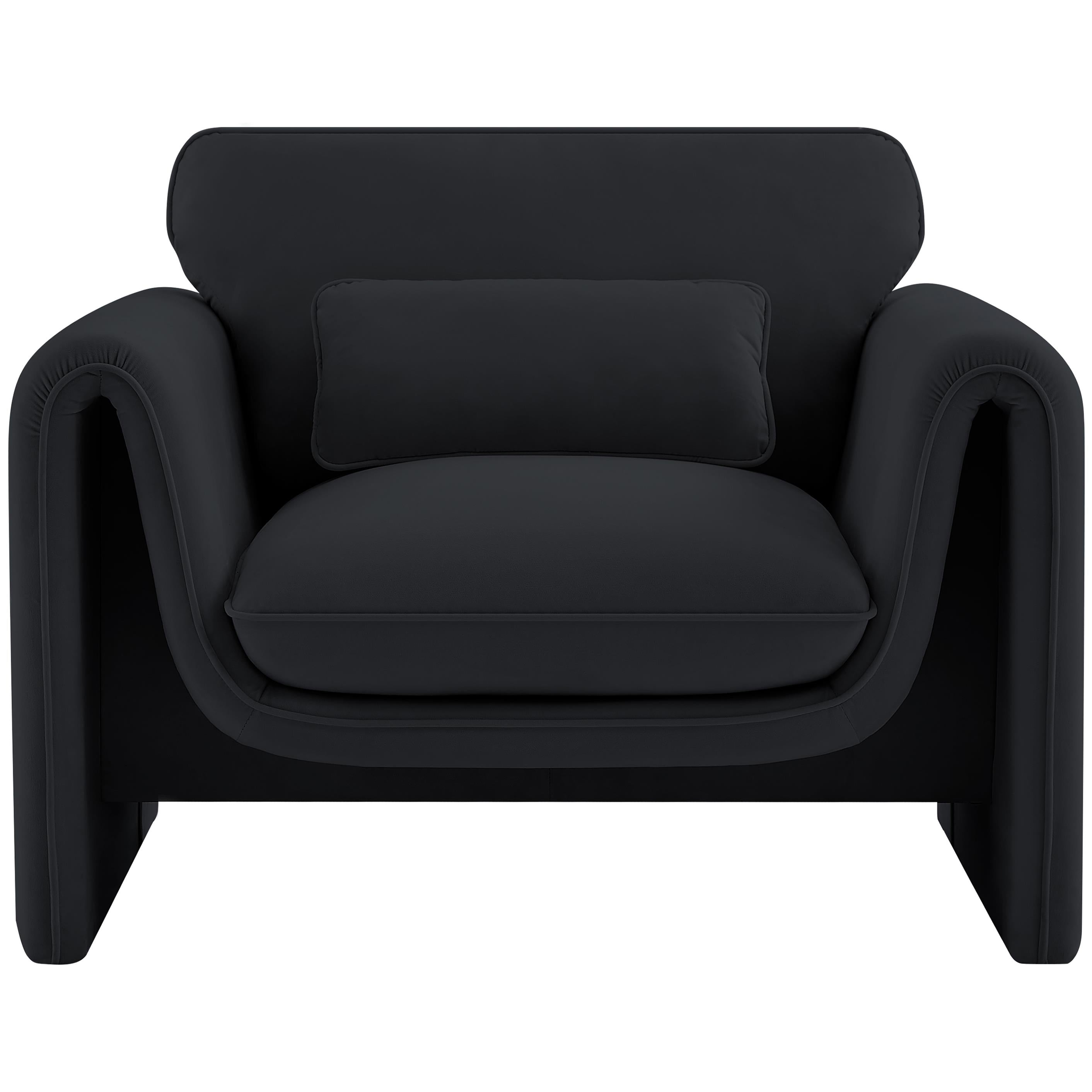 Meridian Sloan Black Velvet Fabric Chair
