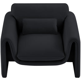 Meridian Sloan Black Velvet Fabric Chair
