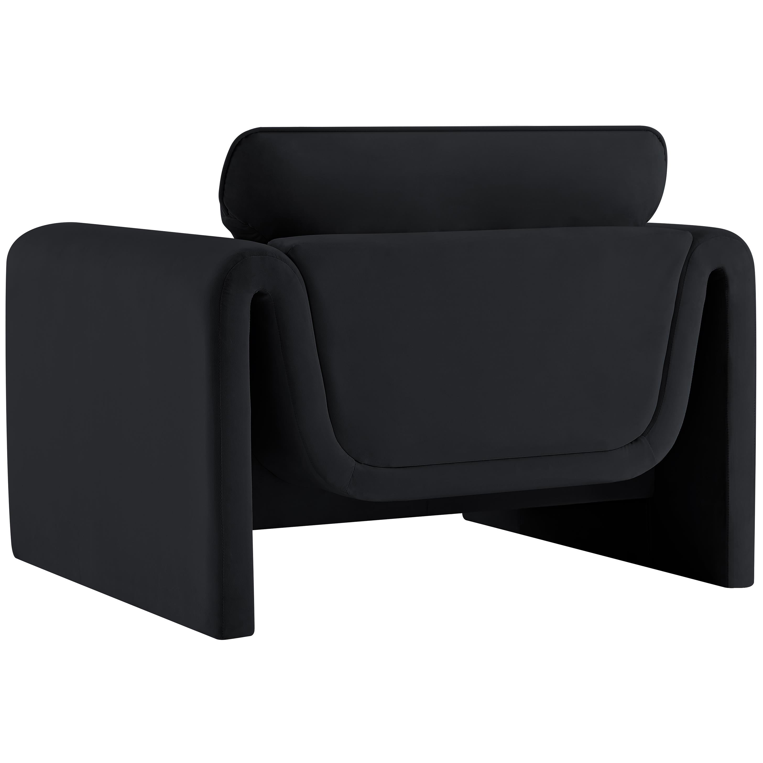 Meridian Sloan Black Velvet Fabric Chair