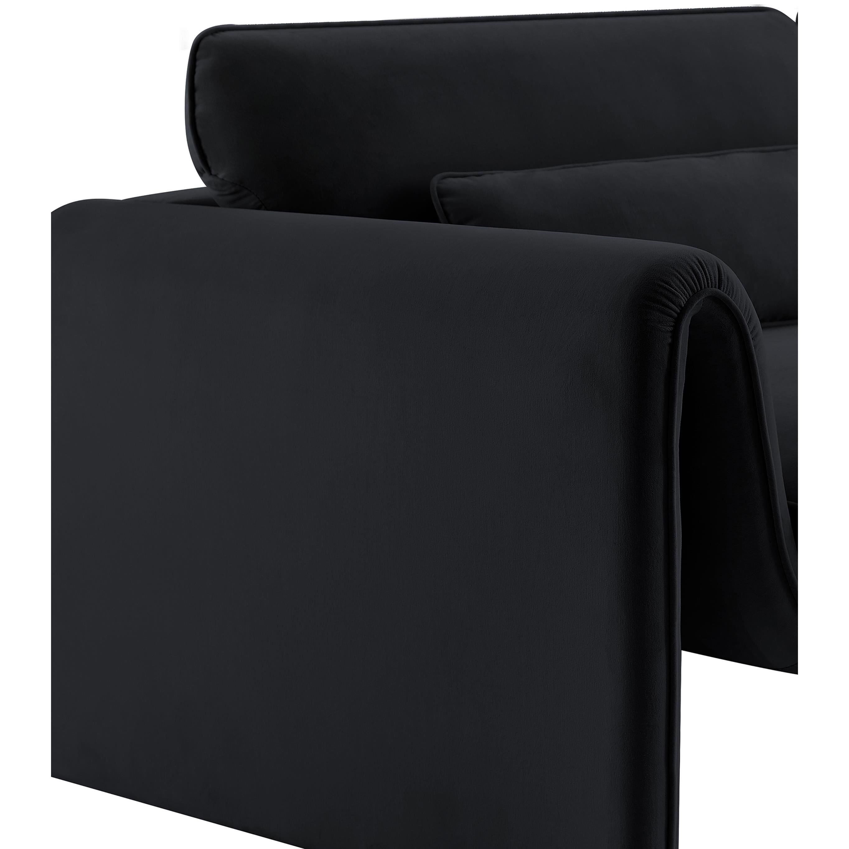 Meridian Sloan Black Velvet Fabric Chair