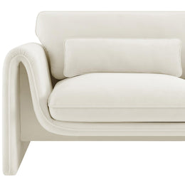 Meridian Sloan Cream Velvet Fabric Chair