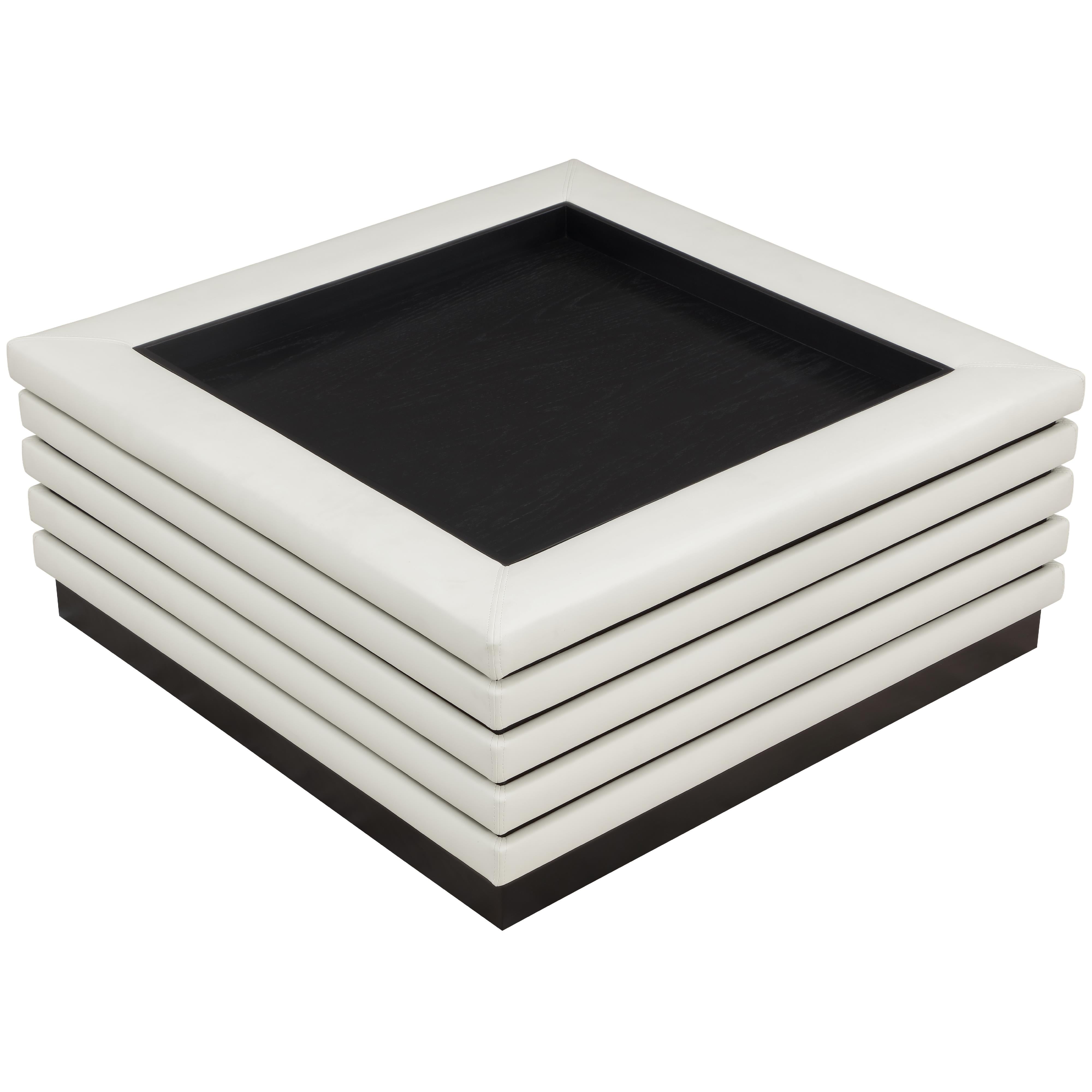 Meridian Rory Cream Vegan Leather Coffee Table
