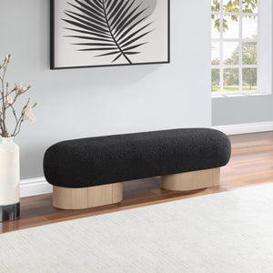 Meridian Robertson Black Boucle Fabric Bench