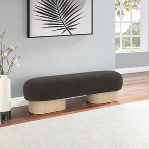 Meridian Robertson Brown Boucle Fabric Bench