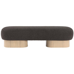 Meridian Robertson Brown Boucle Fabric Bench