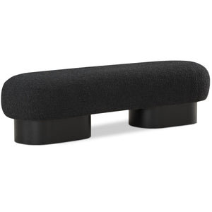 Meridian Robertson Black Boucle Fabric Bench