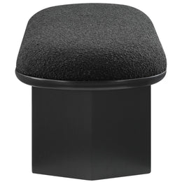 Meridian Wilshire Black Boucle Fabric Bench