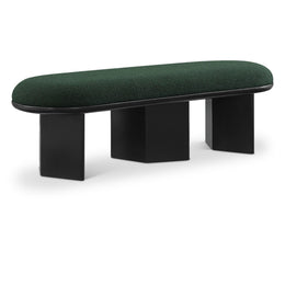 Meridian Wilshire Green Boucle Fabric Bench