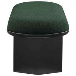 Meridian Wilshire Green Boucle Fabric Bench