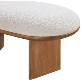 Meridian Wilshire Cream Boucle Fabric Bench