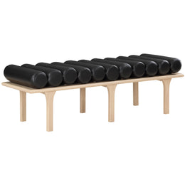 Meridian Landon Black Vegan Leather Bench