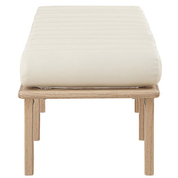 Meridian Landon Cream Vegan Leather Bench