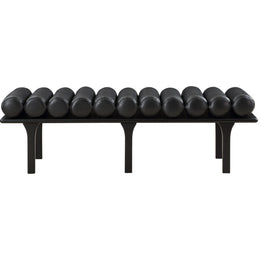 Meridian Landon Black Vegan Leather Bench