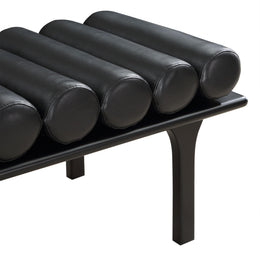 Meridian Landon Black Vegan Leather Bench