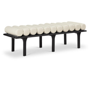 Meridian Landon Cream Vegan Leather Bench