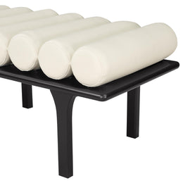 Meridian Landon Cream Vegan Leather Bench
