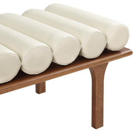 Meridian Landon Cream Vegan Leather Bench