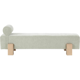 Meridian Edison Mint Green Chenille Fabric Bench