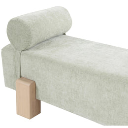 Meridian Edison Mint Green Chenille Fabric Bench