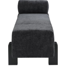 Meridian Edison Black Chenille Fabric Bench